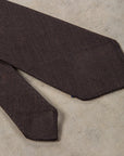 Finamore Cravatta "Sette Pieghe" Wool Silk Grenadine Marrone