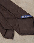 Finamore Cravatta "Sette Pieghe" Wool Silk Grenadine Marrone