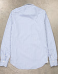 Finamore Tokyo Fit Collo Sergio Bengal Stripe Shirt Blu Medio