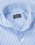 Finamore Tokyo Fit Collo Sergio Bengal Stripe Shirt Blu Medio