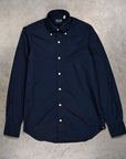 Finamore Tokyo Shirt Lucio Collar Alumo Poplin Navy