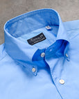Finamore Tokyo shirt Lucio Collar Alumo poplin Avio blue