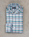 Finamore Gaeta Fit Collo Sergio Flannel Green Plaid