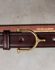Tory Leather Spur Bridle Leather Belt 1″ Brass Buckle Havana