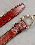 Tory Leather Spur Bridle Leather Belt 1″ Brass Buckle Oakbark