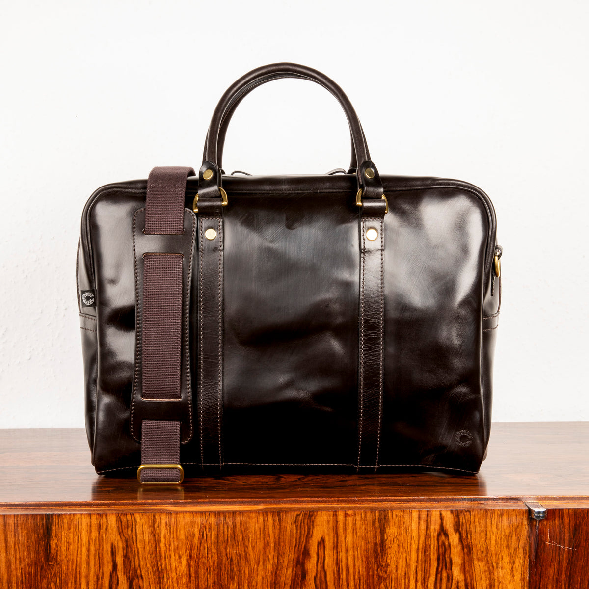 Croots Bridle Leather Traveller Dark Havana Bag – Frans