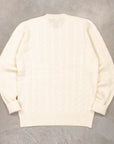 Drumohr Cashmere Treccia Crew Neck Bianco Sporco