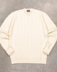 Drumohr Cashmere Treccia Crew Neck Bianco Sporco