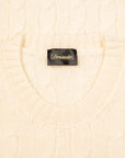 Drumohr Cashmere Treccia Crew Neck Bianco Sporco
