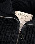 Olde H & Daughter Twist Wool Half Zip Mid Nite