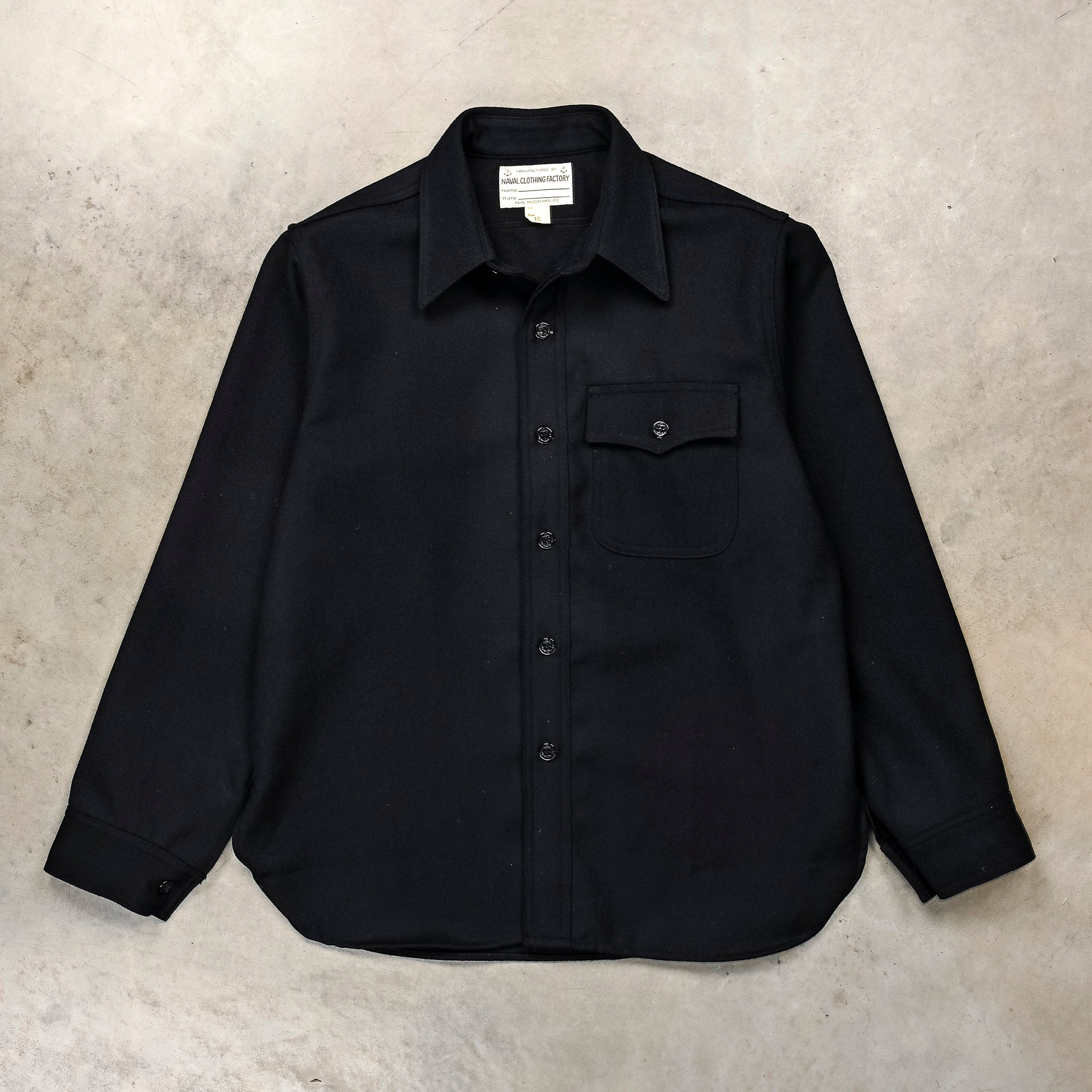 The Real McCoy's U.S.N. Wool Blue Flannel Shirt Navy – Frans Boone