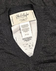 Olde H & Daughter Linen Silk Plain Stitch V-Neck Charcoal