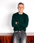 William Lockie x Frans Boone Super Geelong Vintage fit sweater Tartan Green