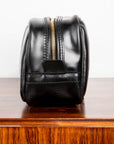 Croots Malton Bridle Leather Wash Bag Black