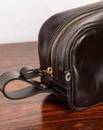 Croots Malton Bridle Leather Wash Bag Dark Brown
