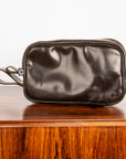 Croots Malton Bridle Leather Wash Bag Dark Brown