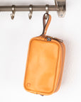 Croots Vegetable Tanned Leather Wash Bag Natural