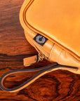 Croots Vegetable Tanned Leather Wash Bag Natural