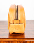 Croots Vegetable Tanned Leather Wash Bag Natural