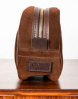 Croots Suede Wash Bag Brown