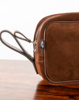 Croots Suede Wash Bag Brown