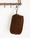 Croots Suede Wash Bag Brown
