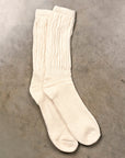 Chamula Alpaca Loose Rib Socks White