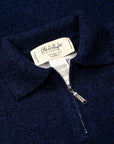 Olde H & Daughter Wool Cashmere Zip Polo Midnite