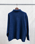 Olde H & Daughter Wool Cashmere Zip Polo Midnite