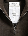 Olde H & Daughter Wool Track Half Zip Dark Brown