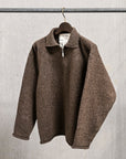 Olde H & Daughter Wool Cashmere Zip Polo Fuzz