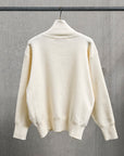 Olde H & Daughter Wool Track Half Zip Ecru