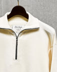 Olde H & Daughter Wool Track Half Zip Ecru