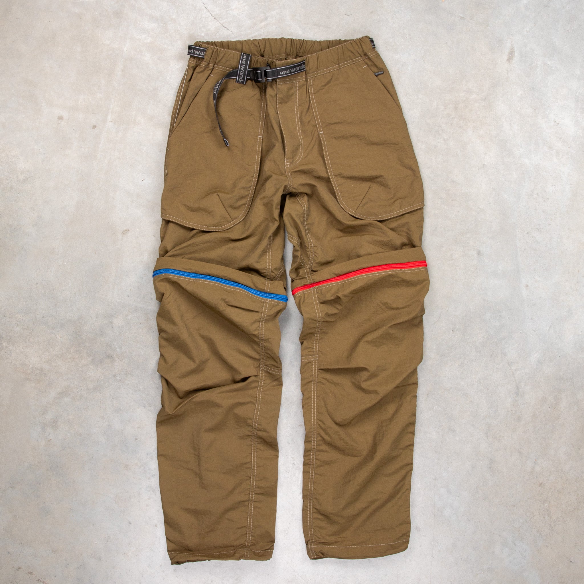 And Wander NY Taffeta 2-Way Pants D.Khaki