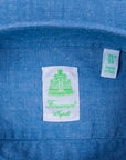 Finamore Gaeta Fit Collo Sergio Chambray Blu Scuro