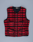 RRL B.B Fleece Vest Red and Black