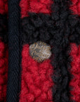 RRL B.B Fleece Vest Red and Black
