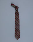 Finamore Untipped Tie Lana Inglese Rigati Rosso Verde