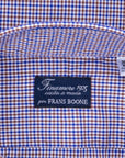 Finamore Gaeta Fit Collo Sergio Piccolo Percalle Blu Marrone