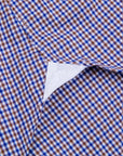 Finamore Gaeta Fit Collo Sergio Piccolo Percalle Blu Marrone
