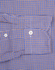Finamore Gaeta Fit Collo Sergio Piccolo Percalle Blu Marrone