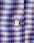 Finamore Gaeta Fit Collo Sergio Piccolo Percalle Blu Marrone