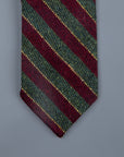 Finamore Untipped Tie Lana Inglese Rigati Rosso Verde