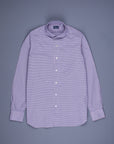 Finamore Gaeta Fit Collo Sergio Piccolo Percalle Blu Marrone