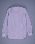 Finamore Gaeta Fit Collo Sergio Piccolo Percalle Blu Marrone