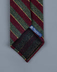 Finamore Untipped Tie Lana Inglese Rigati Rosso Verde