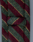 Finamore Untipped Tie Lana Inglese Rigati Rosso Verde