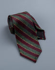 Finamore Untipped Tie Lana Inglese Rigati Rosso Verde