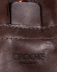 Croots Vintage Leather Wash Bag Dark Brown