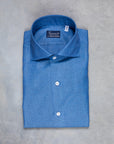 Finamore Milano Collo Eduardo Carlo Riva Cotton Linen Chambray Shirt